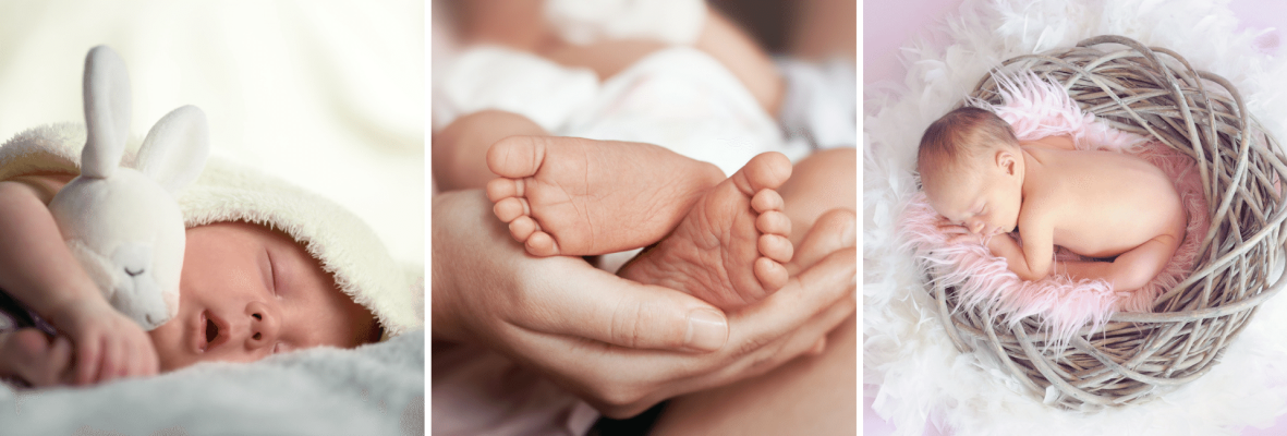 a baby's feet in a person's hands