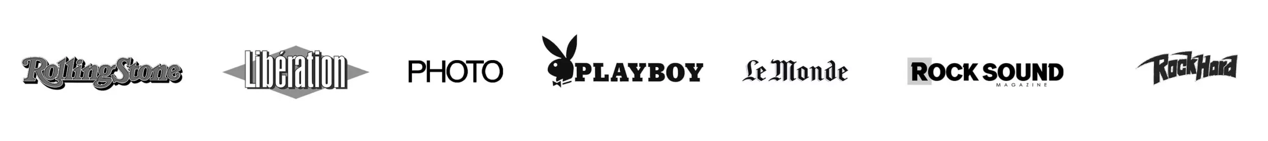 Publié dans Rolling Stone, Libération, Playboy, PHOTO, Rock Sound, Rock Hard.