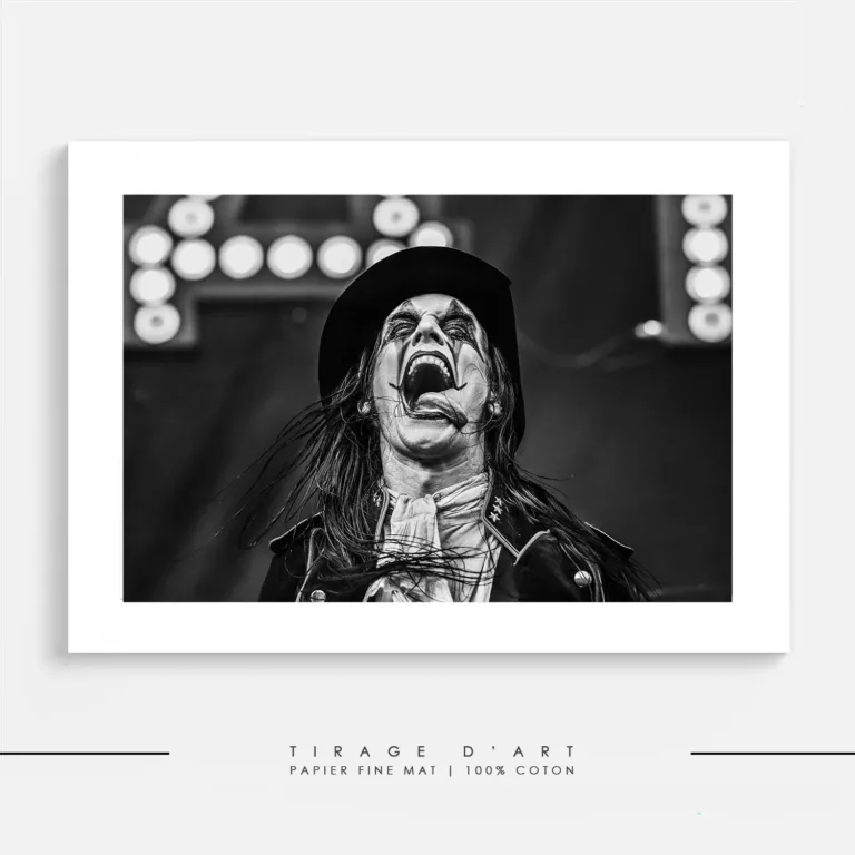 Tirage photo AVATAR – Europ Tour (2019), concert rock en noir et blanc signé Eric Canto