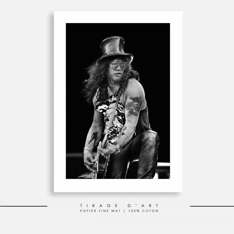 Tirage photo GUNS N’ ROSES – Europe Tour (2022), concert rock en noir et blanc signé Eric Canto