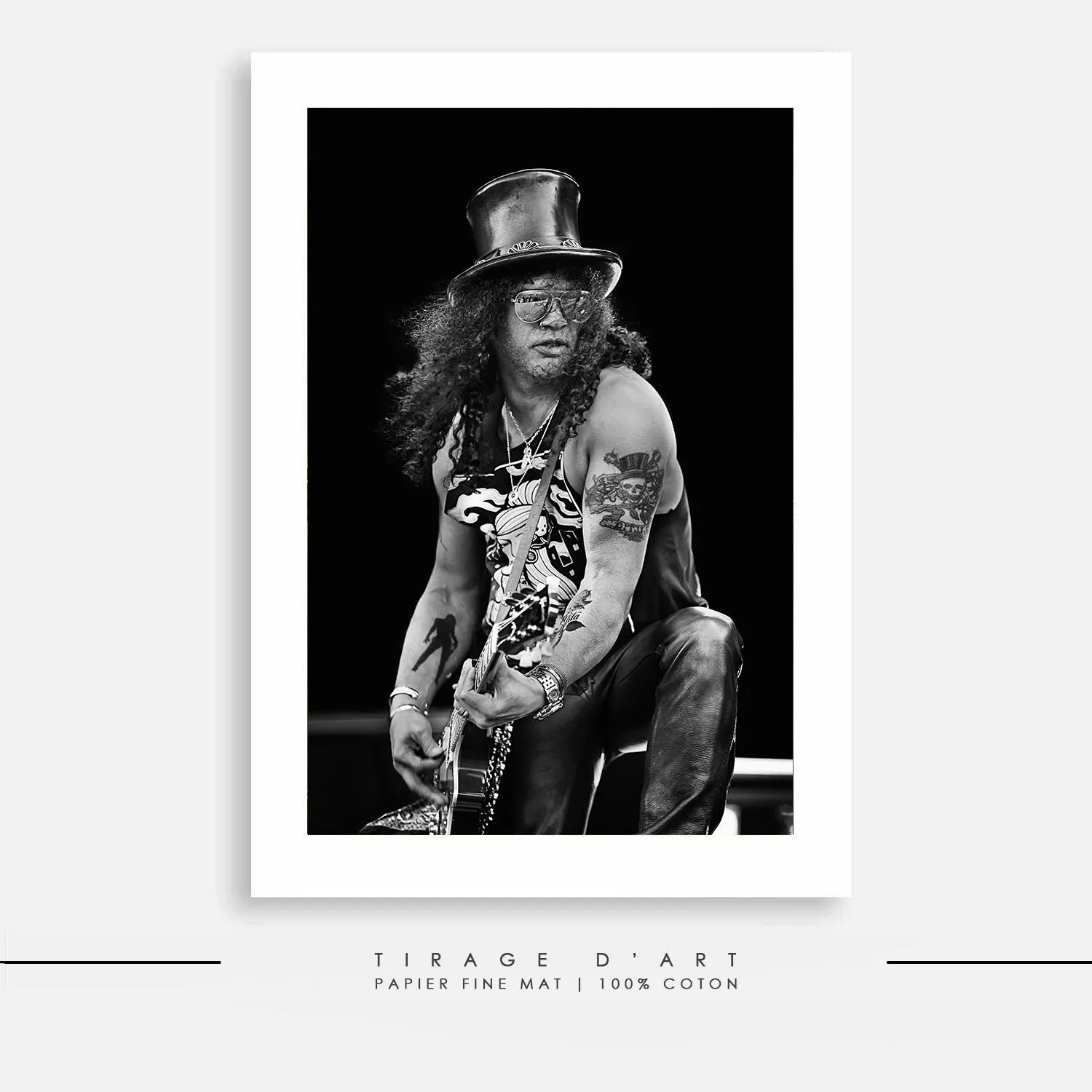 GUNS N' ROSES - Europe Tour (2022) Tirage photo GUNS N’ ROSES – Europe Tour (2022), concert rock en noir et blanc signé Eric Canto