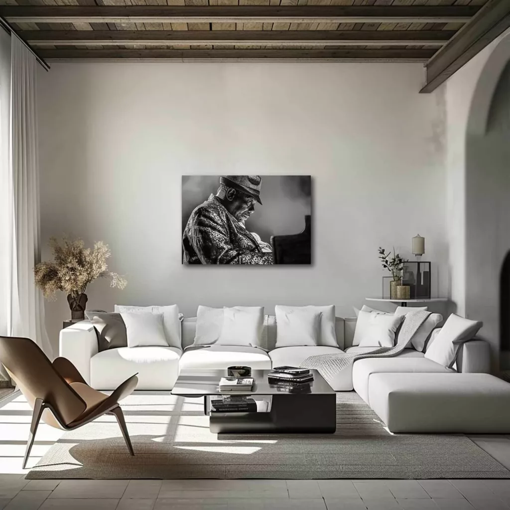 Photographie LUCKY PETERSON – Europe Tour (2019) en noir et blanc, tirage signé et numéroté Eric Canto