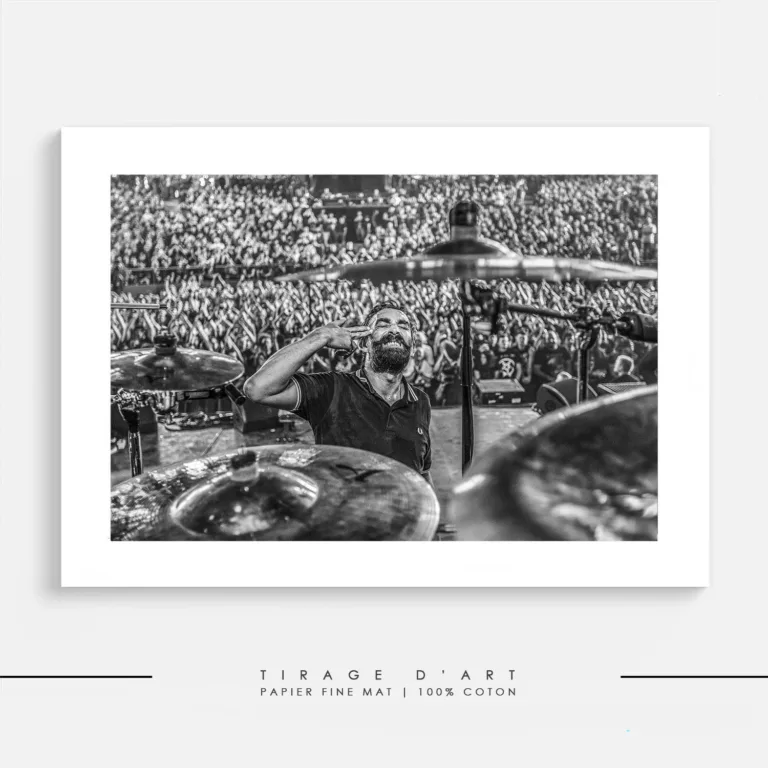 Tirage photo MASS HYSTERIA – Matière Noire Tour (2016), concert rock en noir et blanc signé Eric Canto