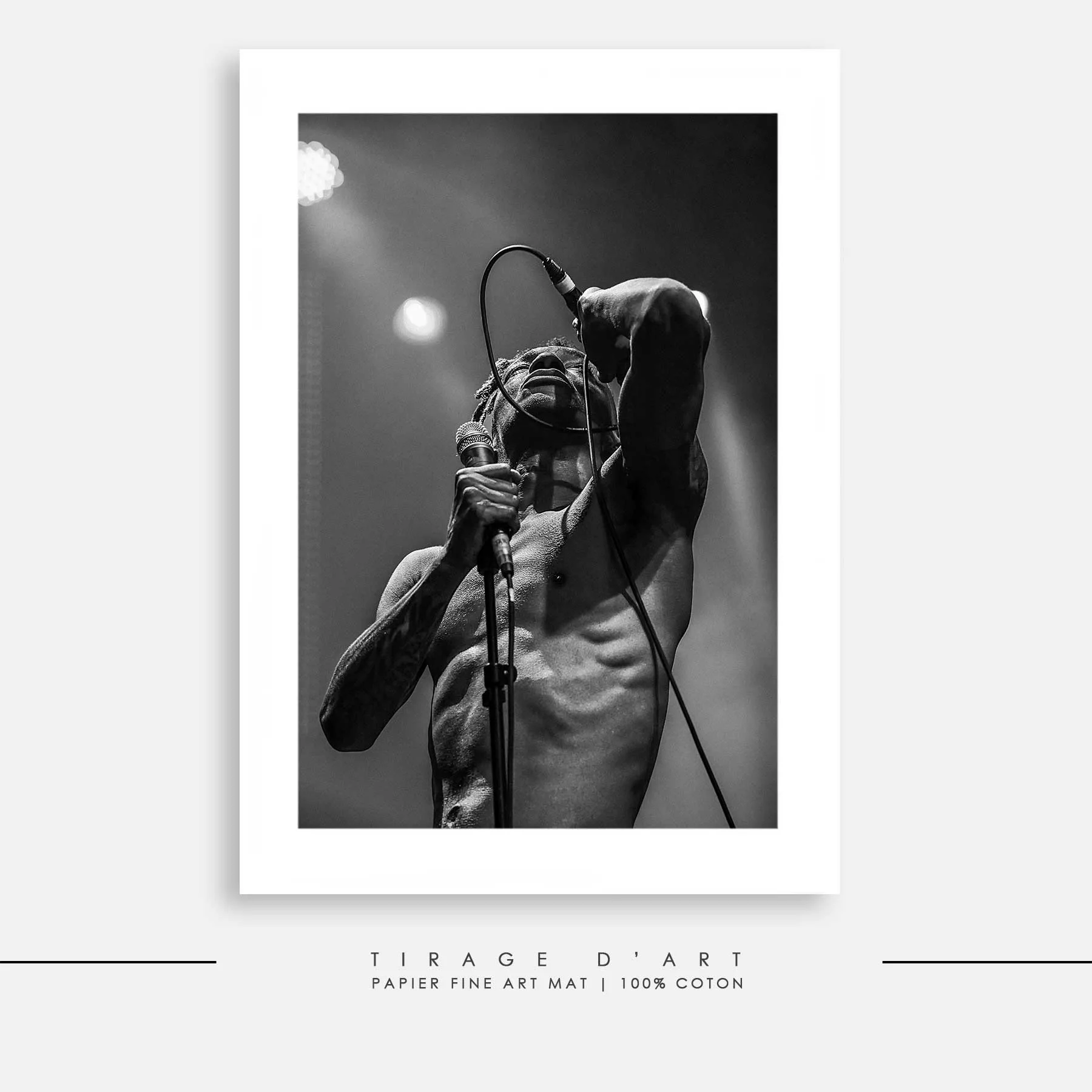 TRICKY Tirage photo TRICKY, concert rock en noir et blanc signé Eric Canto