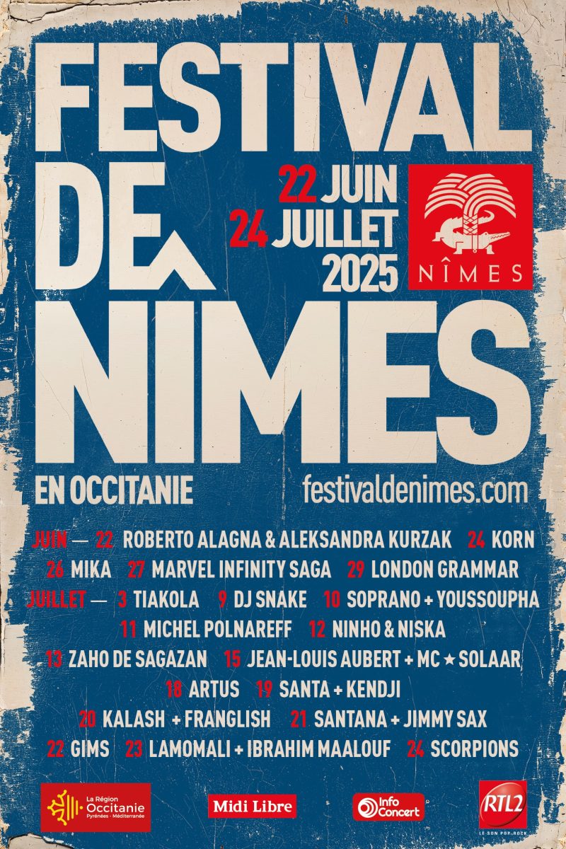 Affiche officielle du Festival de Nîmes 2025